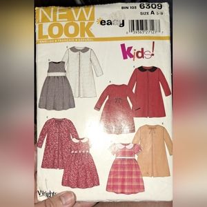 New Look Pattern  6309 Girls Dresses and Jackets to Match Size 3-8 UNCUT